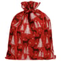 Geschenkbeutel Rentier 30 cm x 40 cm rot