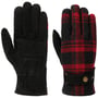 Goat Suede Woolen Check Handschuhe by Stetson schwarz-rot