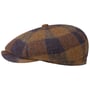 Hatteras Ankeny Wool Check Flatcap by Stetson braun