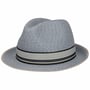 Striped Band Fedora Strohhut denim