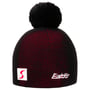 Pompon Skipool Beanie by Eisbär schwarz-rot