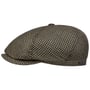 Silk Houndstooth Flatcap by Stetson dunkelgrün