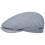 Herringbone Cotton Mix Flatcap by Stetson blau