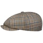 Glencheck 8 Panel Flatcap by Lierys braun-blau