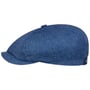 Hatteras Pandico Leinen Flatcap by Stetson blau-weiß