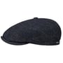 Brooklin Black Herringbone Flatcap by Stetson schwarz-blau