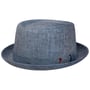 Herringbone Pork Pie Baumwollhut by Alfonso D’Este dunkelblau