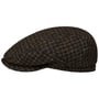Harris Tweed Houndstooth Driver Flatcap by Stetson braun-schwarz