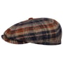 Hatteras Shetland Plaid Flatcap by Stetson dunkelblau