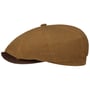 Hatteras Waxed Contrast Flatcap by Stetson braun
