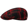 Flannel Check Driver Flatcap by JJ Hats rot-schwarz