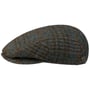 Burnstead Wool Driver Flatcap by JJ Hats blau-grün
