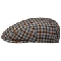 Mini Check Wool Driver Flatcap by Lierys braun-blau