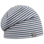 Twotone Stripes Beanie by Gebeana blau