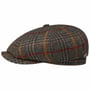8 Panel Barkeyville Wool Flatcap by JJ Hats braun-blau