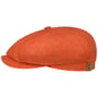 Hatteras Leinen Flatcap by Stetson orange-rot