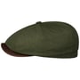 Hatteras Waxed Cotton Linen Flatcap by Stetson oliv