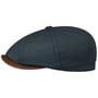 Hatteras Waxed Cotton Linen Flatcap by Stetson dunkelblau