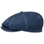 Hatteras Denim Leder Flatcap by Stetson dunkelblau