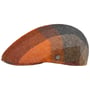 John Hanley Colour Check Flatcap by Lierys orange