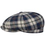 Caroma Check 8 Panel Flatcap by JJ Hats blau