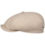 Hatteras 8 Panel Leinen Flatcap by Stetson beige