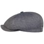Hatteras 8 Panel Leinen Flatcap by Stetson blau-meliert