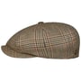 Larkhaven Check 8 Panel Flatcap by Balmoral beige-blau