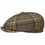 Hatteras Yorven Check Flatcap by Stetson oliv-meliert