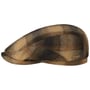 Italian Wool Check Driver Flatcap by Stetson beige-schwarz