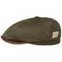 6 Panel Cotton Canvas Flat Cap by Stetson olivengrønn