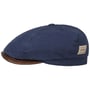 6 Panel Cotton Canvas Flat Cap by Stetson mörkblå