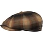 Hatteras Italian Wool Check Flatcap by Stetson beige-schwarz