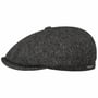 Hatteras Herringbone Tweed Flatcap by Stetson anthrazit-meliert