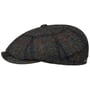Hatteras Harris Tweed Check Flatcap by Stetson anthrazit-meliert