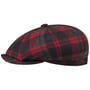 Kyoto Classic Check Flat Cap by Alfonso D’Este mørkeblå-rød