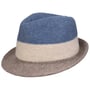 Tricolour Trilby Hatt i Tovet Ull by Lipodo blå