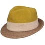 Tricolour Trilby Hatt i Tovet Ull by Lipodo sennepsgul