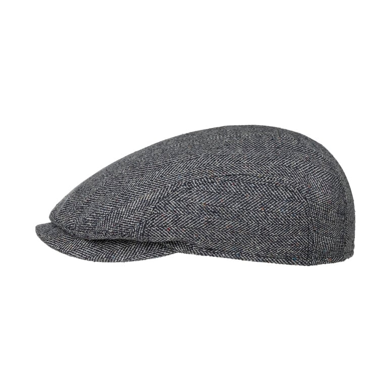 Herringbone Silk Driver Flatcap by Stetson